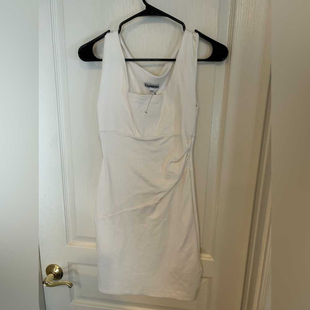 Express white square neck mini dress